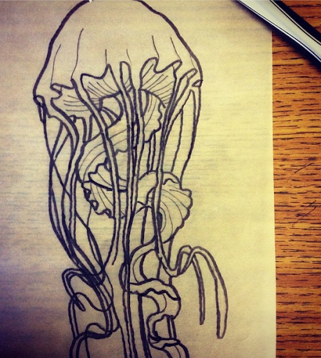 459x512 Jellyfish Tattoo! - Jellyfish Tattoo Drawing