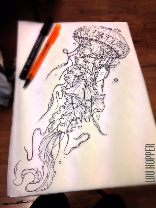 640x852 jellyfish sketch tatuagens tattoos, jellyfish - Jellyfish Tattoo Drawing