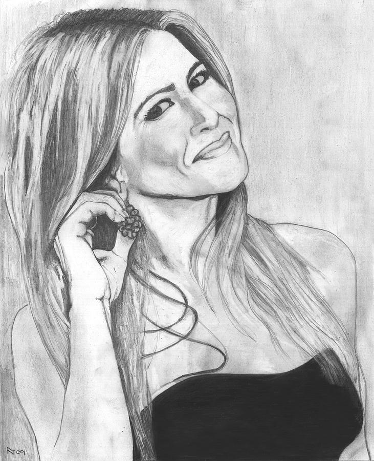 731x900 Jennifer Aniston Drawing - Jennifer Aniston Drawing