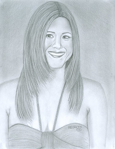 385x500 Pencil Drawing Portraits Of Celebrities Jennifer Aniston - Jennifer Aniston Drawing