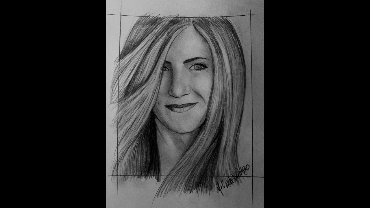 1280x720 Speed Drawing Of Jennifer Aniston - Jennifer Aniston Drawing