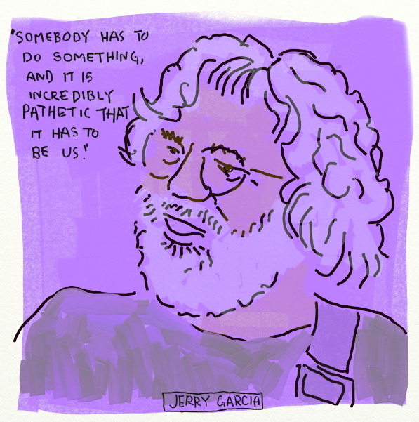 597x601 ten minute drawing jerry garcia fred klonsky - Jerry Garcia Drawing