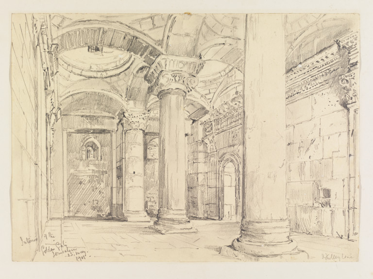 768x576 Interior Of The Golden Gate Jerusalem Fulleylove, John Vampa - Jerusalem Drawing