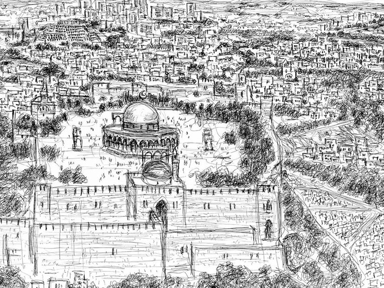 765x574 Jerusalem Panorama - Jerusalem Drawing