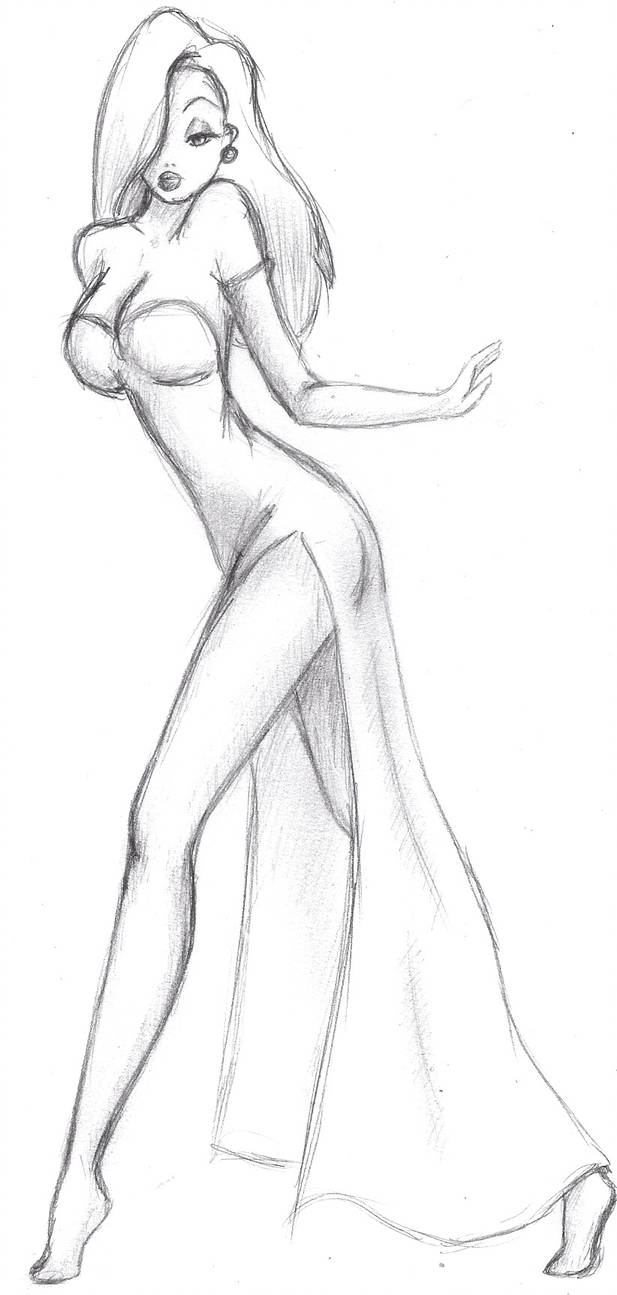 617x1295 Jessica Rabbit Sketch - Jessica Rabbit Drawing