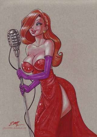 320x452 Mixed Media Drawing Of Jessica Rabbit She's Available On Ebay - Jessica Rabbit Drawing