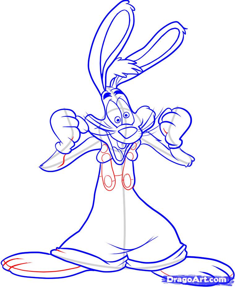 759x926 Step How To Draw Roger Rabbit - Jessica Rabbit Drawing
