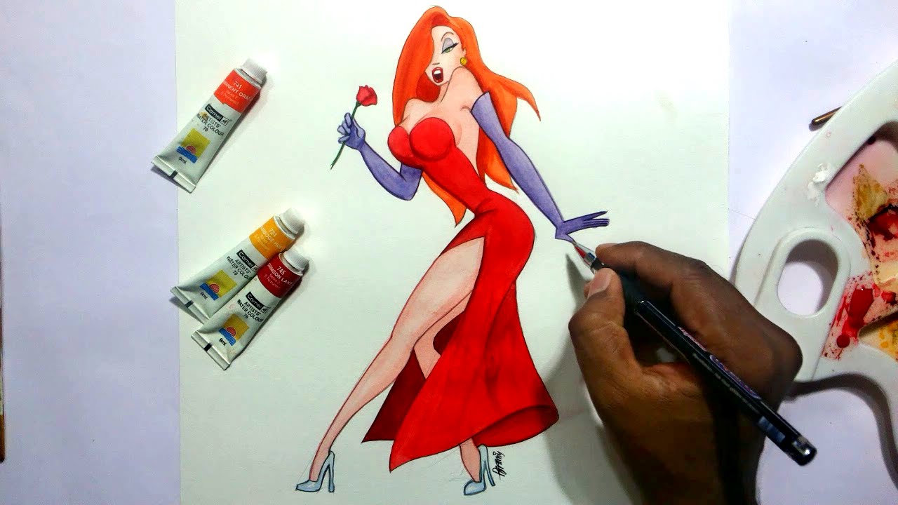 How To Draw Jessica Rabbit From Who Framed Roger Rabbit - Jessica R...