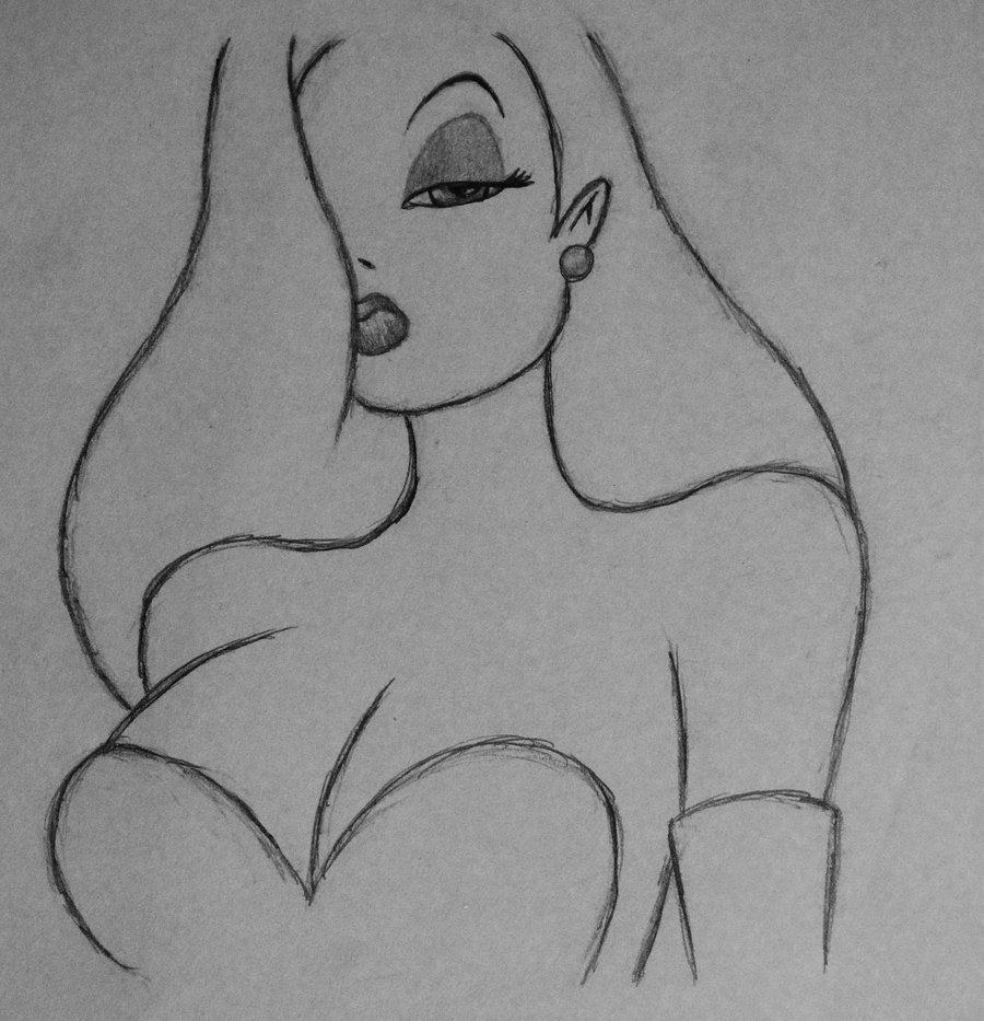 900x933 jessica rabbit drawing roger rabbit drawings color jessica - Je...
