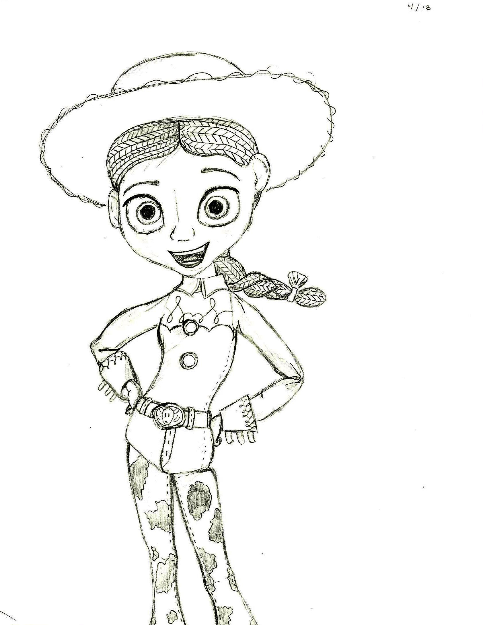 1684x2179 My Sketch Of Jessie From The Disney Toy Story Movies Sketches - J...