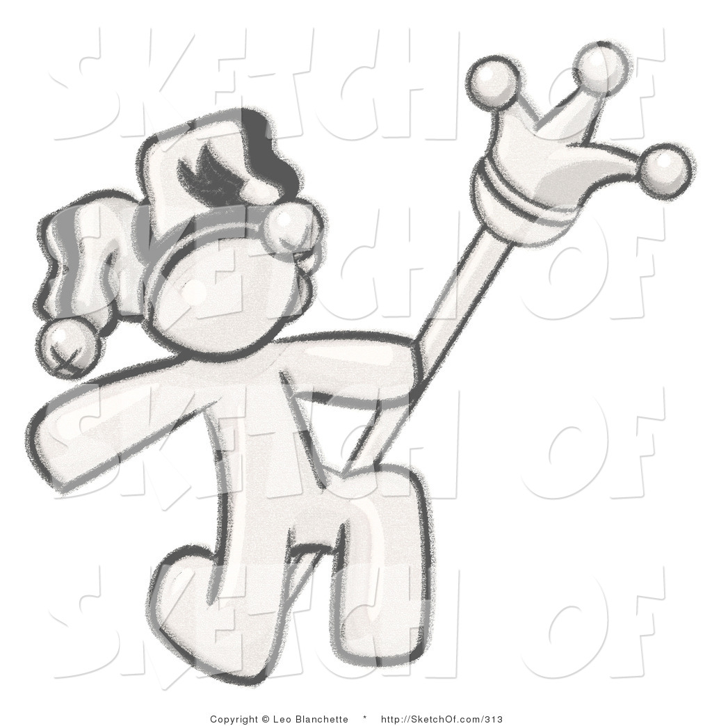 1024x1044 Drawing Of A Sketched Design Mascot Court Jester Or Joker Kneeling - Jester Drawing