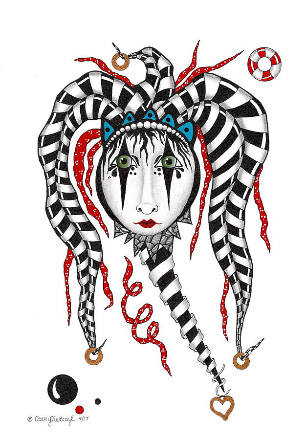 626x900 Gold Heart Jester Drawing - Jester Drawing