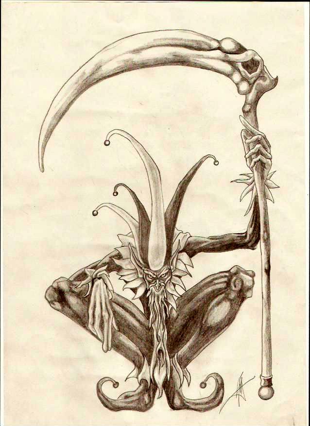 638x877 Jester Draw Graphics Paintings Drawings, Jester Tattoo - Jester Drawing