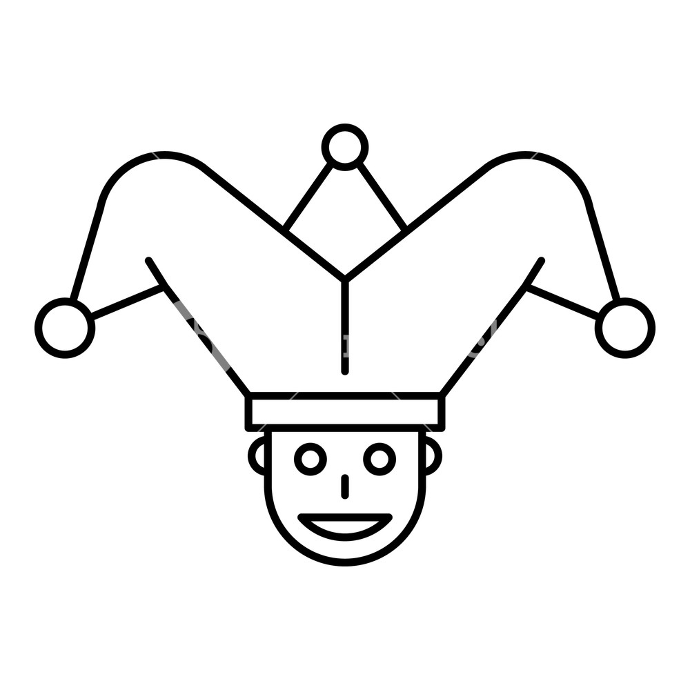 1000x1000 jester face icon outline jester face vector icon for web design - Jester Face Drawing