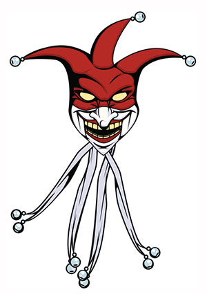 300x425 Joker Face Tattoos Lovetoknow - Jester Face Drawing