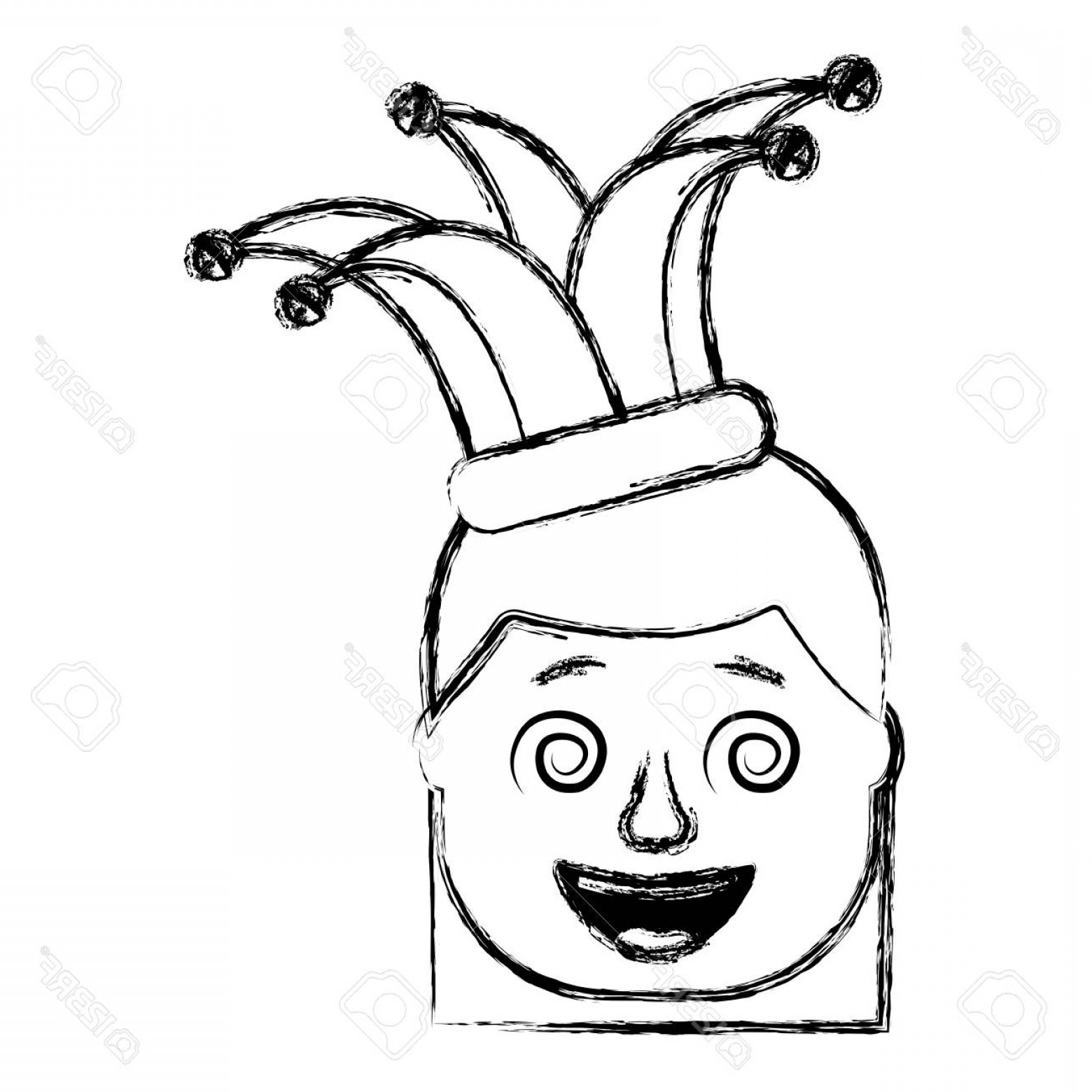 1560x1560 Photostock Vector Laughing Face Woman With Crazy Glasses - Jester Face Drawing