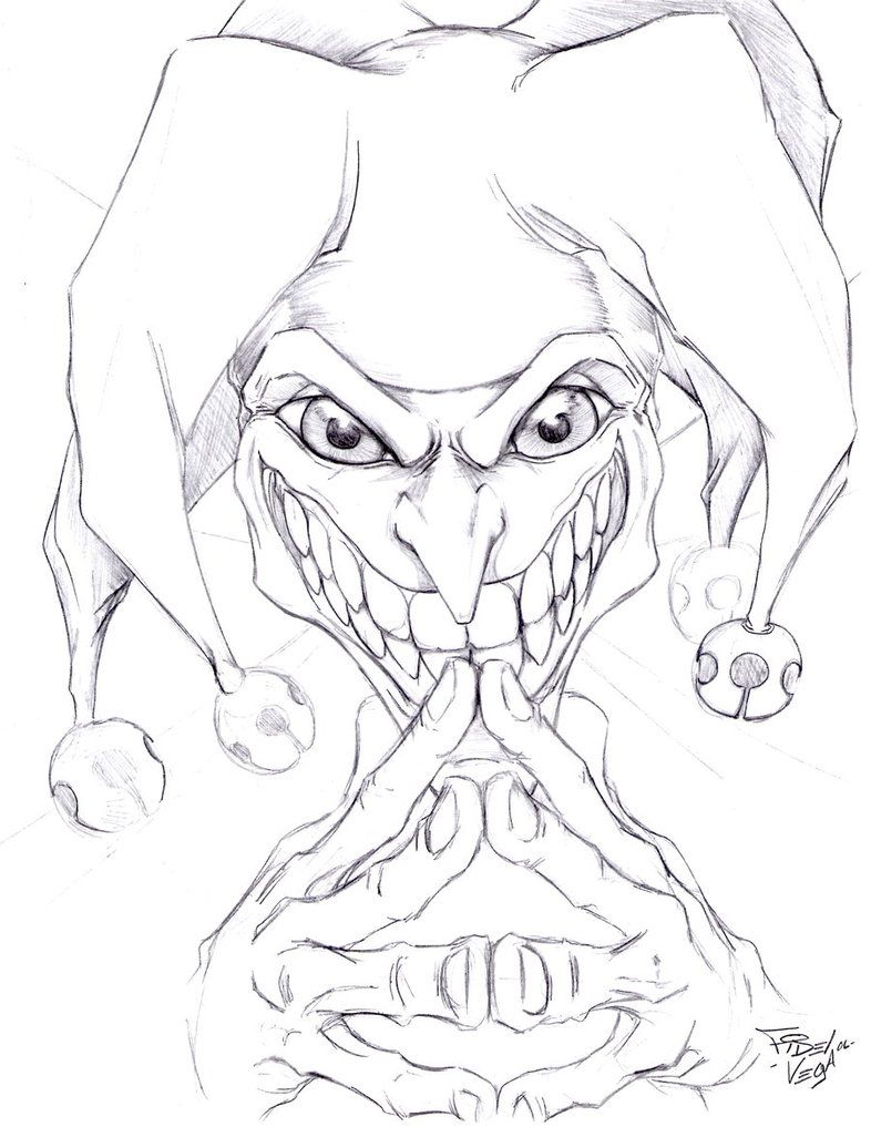 786x1017 Drawing Ideas In Tattoo Sketches - Jester Face Drawing