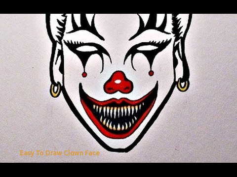 480x360 Easy To Draw Clown Face Clown Drawings Evil Easy - Jester Face Drawing