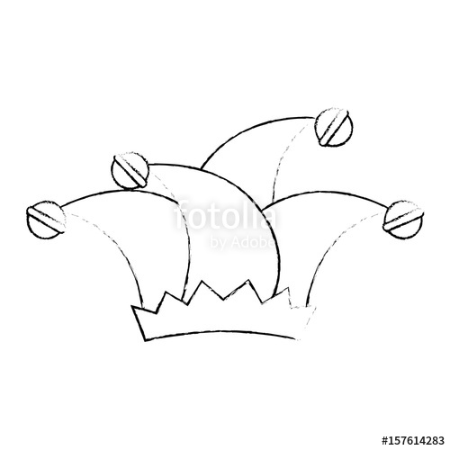 500x500 Jester Hat Accesory Icon Vector Illustration Graphic Design Stock - Jester Hat Drawing
