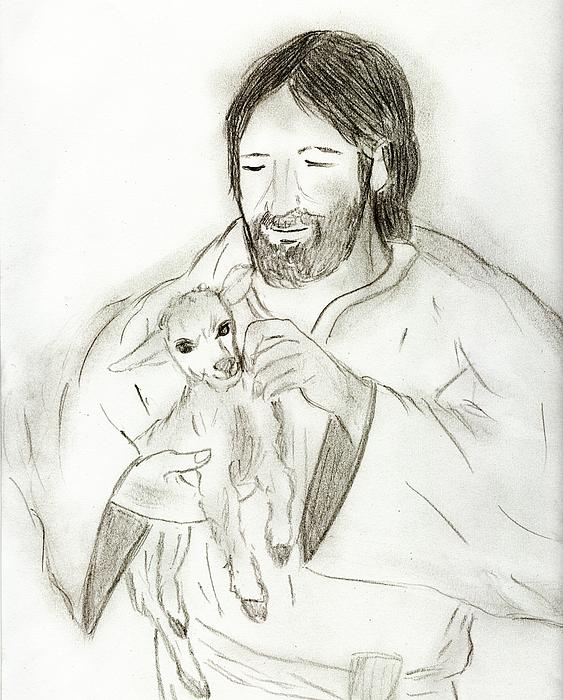 563x700 Jesus Holding Lamb Drawing - Jesus And Lamb Drawing