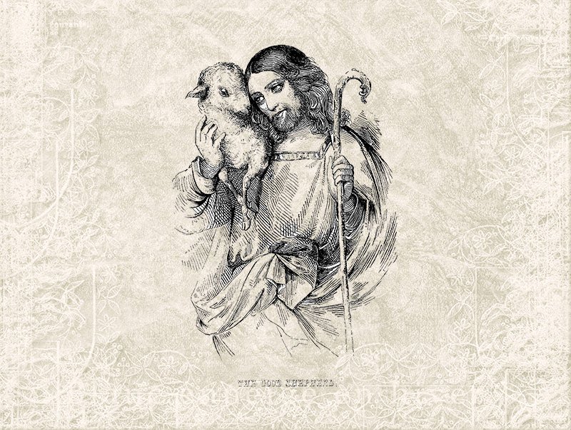 800x603 Easter Jesus Lamb Graphic Antique Vintage Easter Religious Etsy - Jesus And Lamb Drawing
