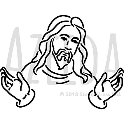 425x425 'jesus Christ' Wall Stencil Template - Jesus Art Drawing