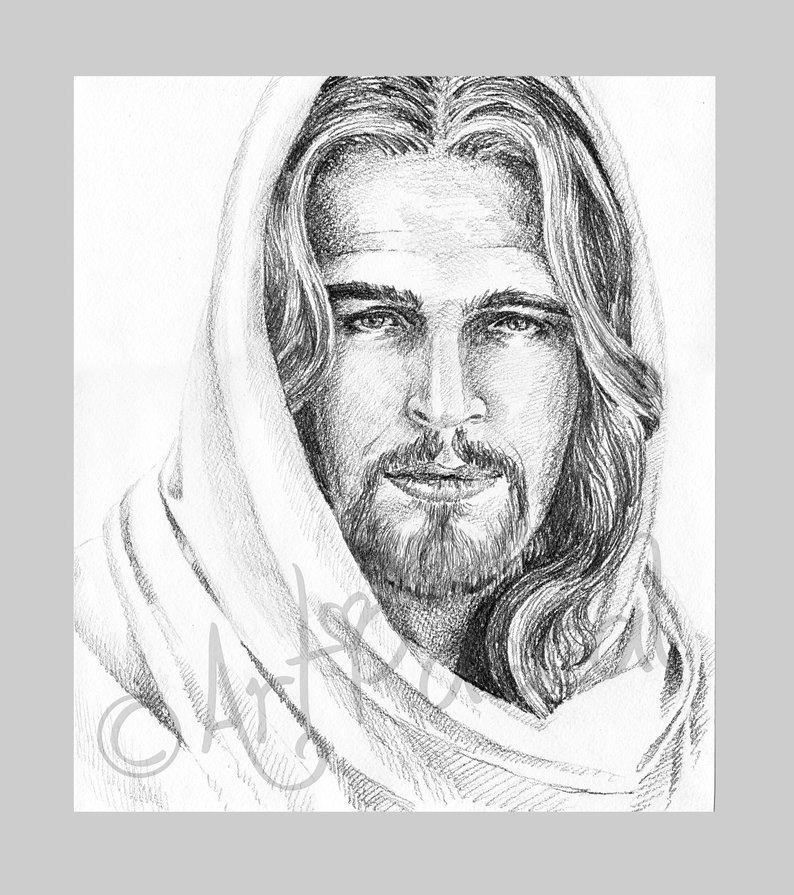 794x895 easter art prints christ drawing jesus christ portrait black etsy - Jesus Art Drawing