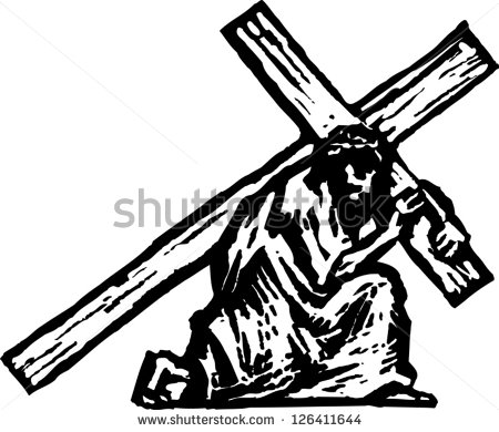 450x390 free jesus carrying cross clipart - Jesus Carrying Cross Drawing