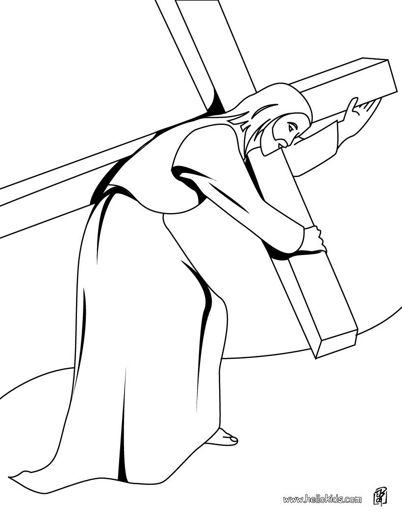 820x1060 Jesus On The Cross - Jesus Carrying Cross Drawing