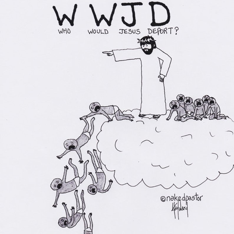 794x794 Who Would Jesus Deport Cartoon Etsy - Jesus Cartoon Drawing