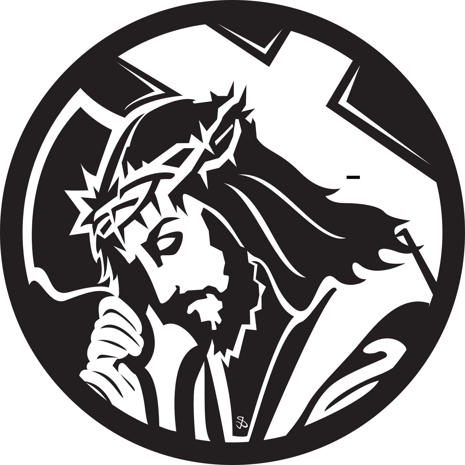 1920x1920 Black And White Image Freeuse Stock Jesus With Cross Png - Jesus Christ Drawing Black And White