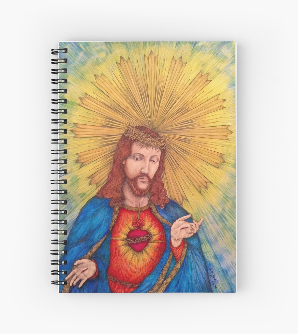 1171x1313 Sacred Heart Of Jesus Christ Drawing Spiral Notebooks - Jesus Christ Drawing Images