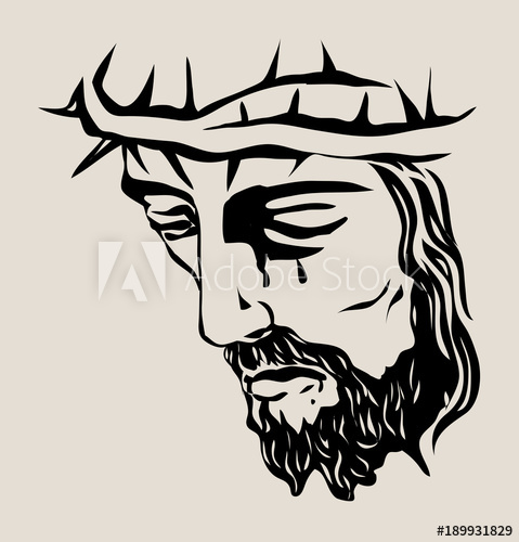 479x500 Jesus Christ Face, Art Vector Sketch Drawing Design - Jesus Christ Face Drawing