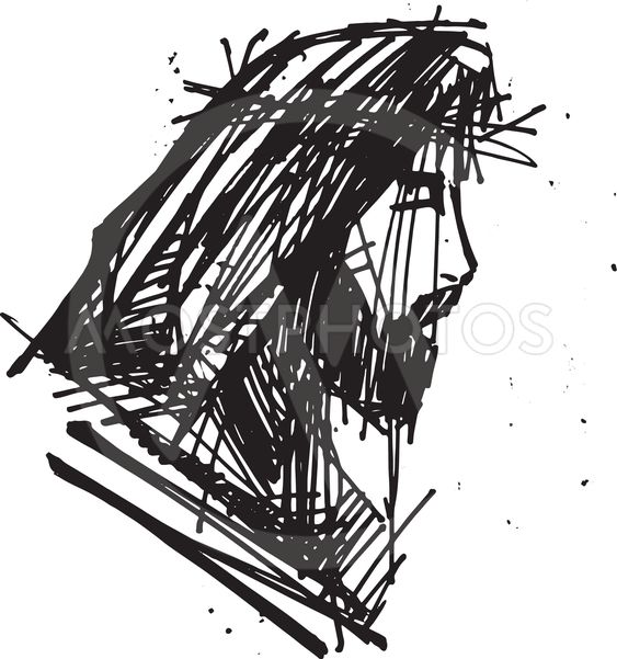 563x601 Jesus Christ Face - Jesus Christ Face Drawing