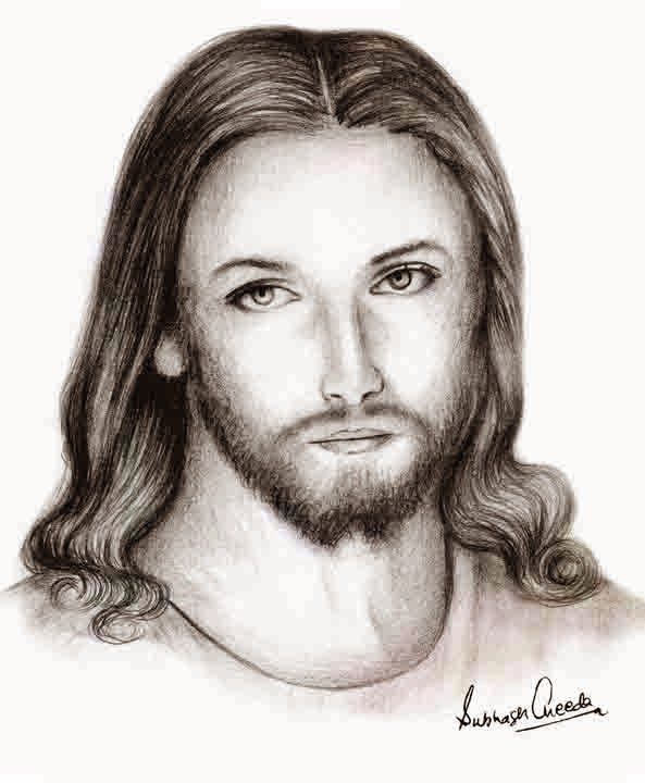 593x720 jesus christ draw jesus drawings, jesus christ, jesus sketch - Jesus Christ Face Drawing