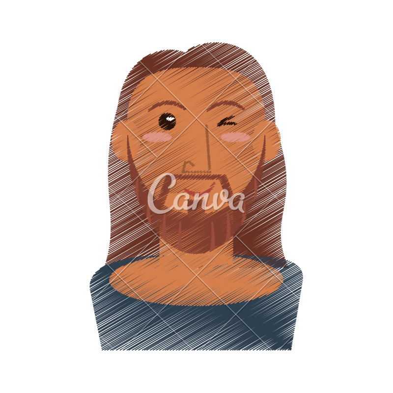 800x800 drawing jesus christ wink face - Jesus Christ Face Drawing