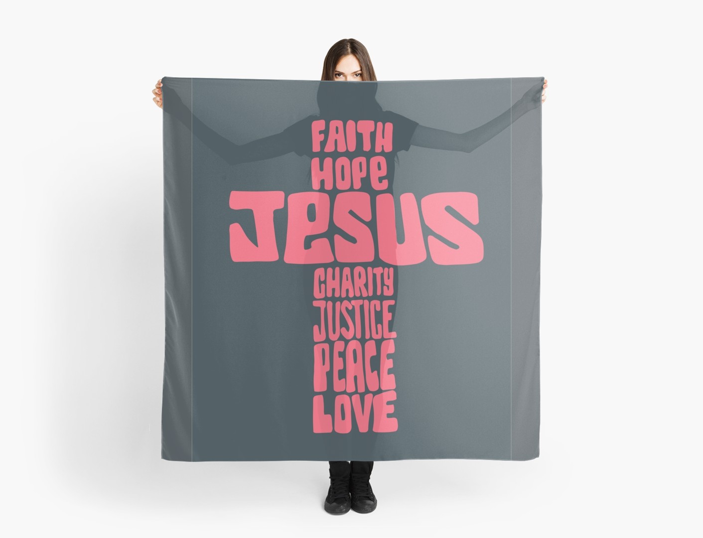 1411x1080 Jesus Christ Cross Illustration Scarf - Jesus Christ On The Cross Drawings