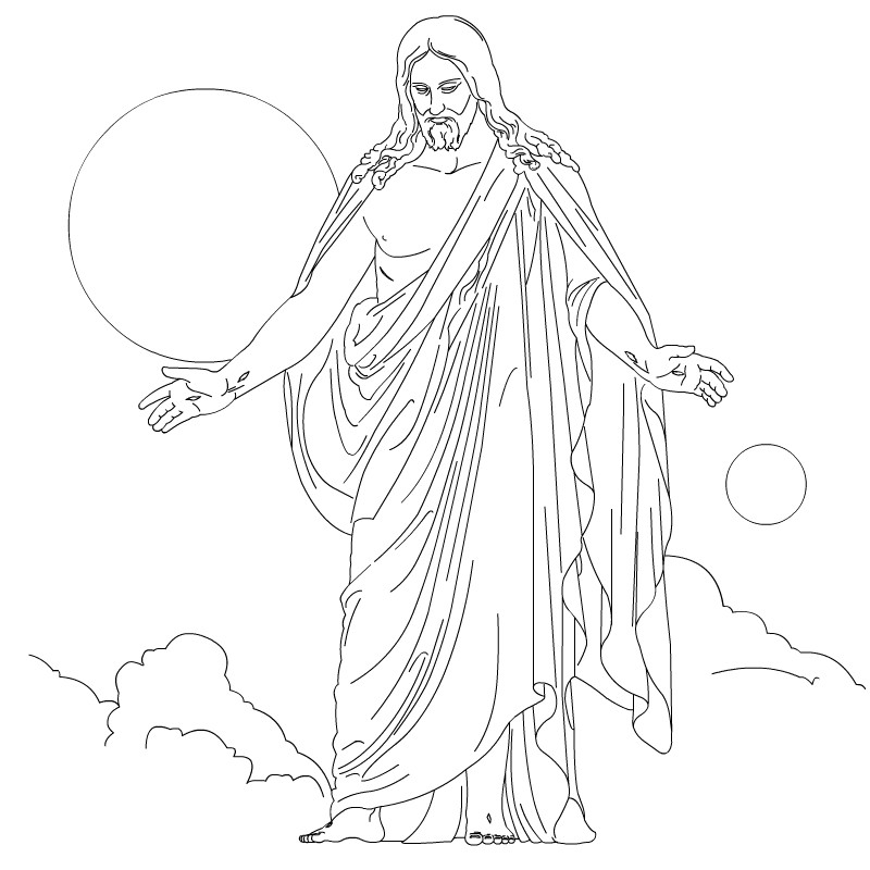 800x800 Jesus Drawing For Kids Jesus Christ Carrying The Cross Coloring - Jesus Christ On The Cross Drawings