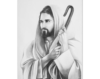 340x270 Pencil Sketch Etsy - Jesus Christ Pencil Drawing