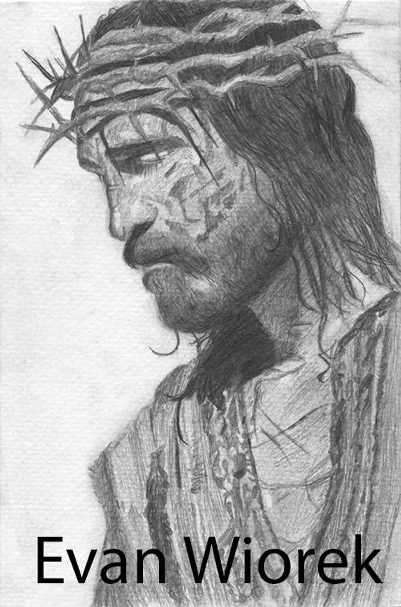 794x1202 The Passion Pencil Drawing Of Jesus Christ Etsy - Jesus Christ Pencil Drawing