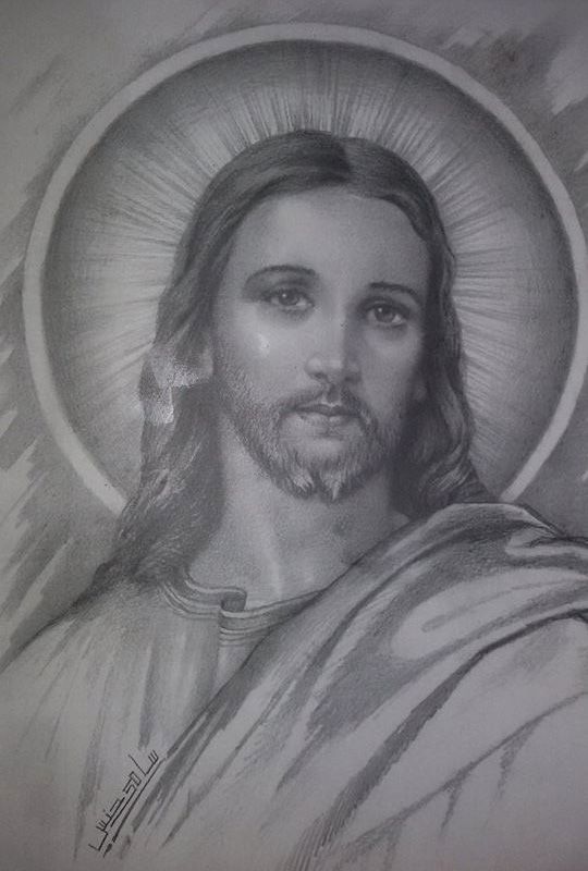 540x800 Beautiful Jesus Dr Awing, Found In Egypt - Jesus Christ Pencil Drawing