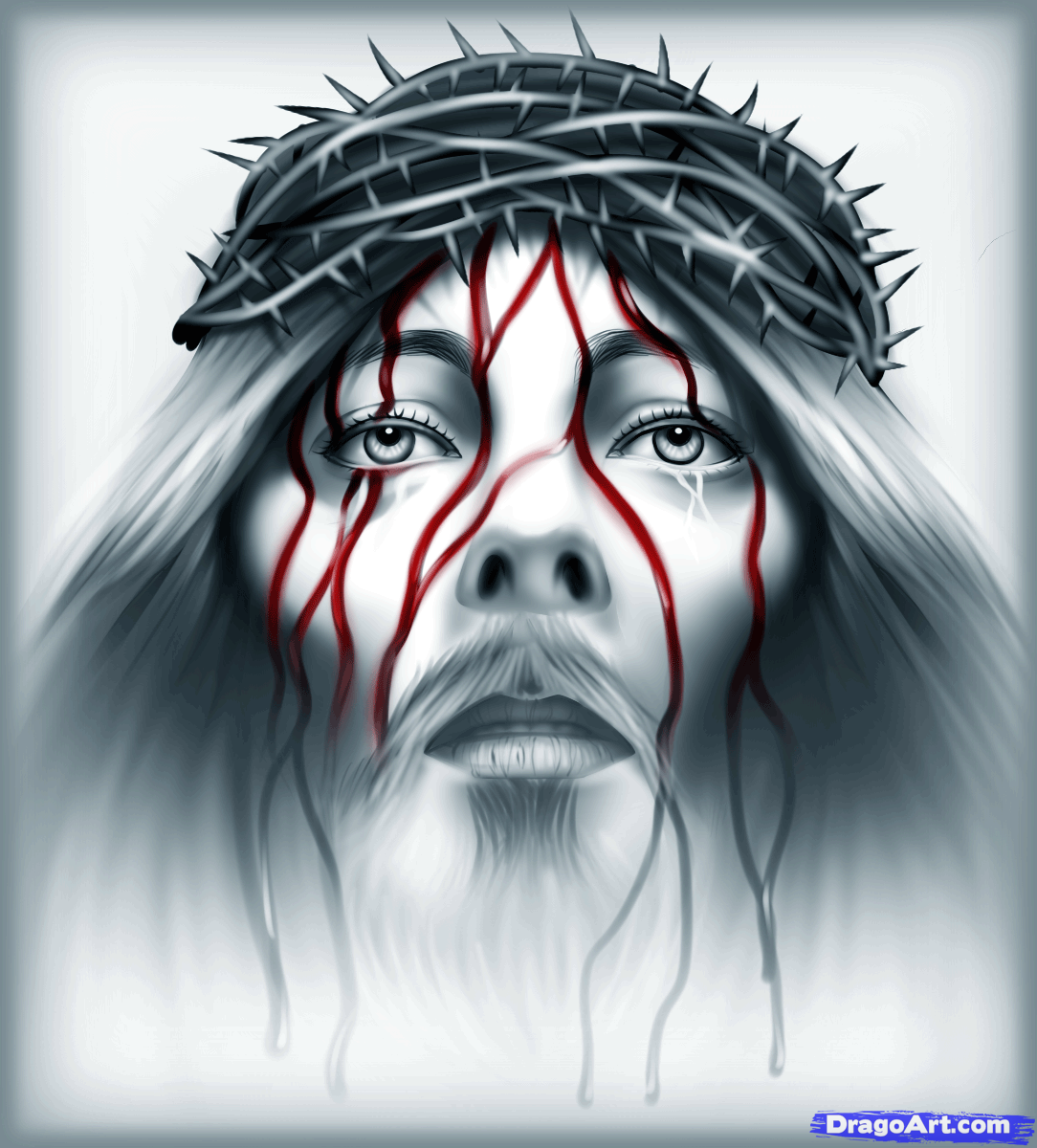 1084x1200 How To Draw Crown Of Thorns, Step - Jesus Crown Of Thorns Drawing