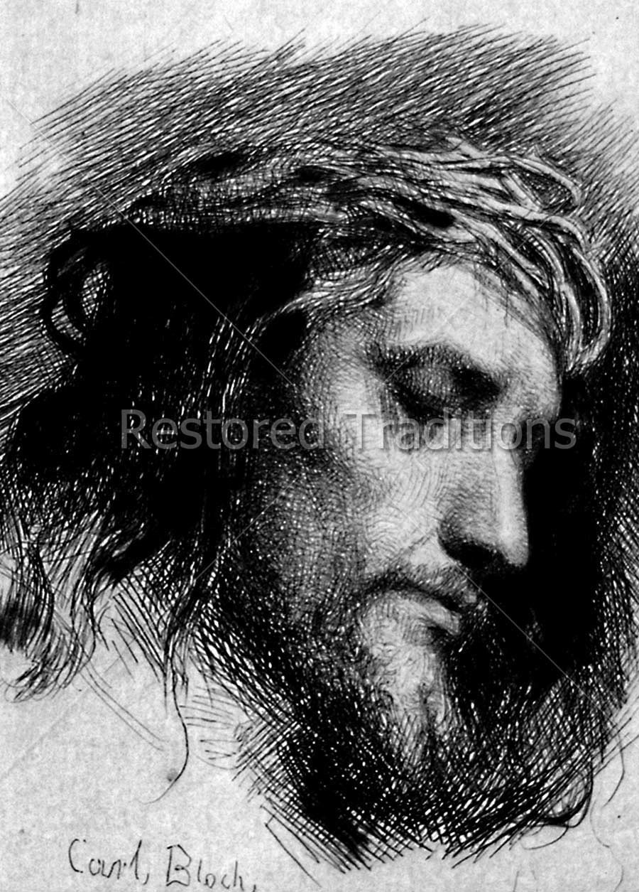 900x1255 Jesus Christ's Head With Crown Of Thorns Carl H Bloch, High Res Art - Jesus Crown Of Thorns Drawing