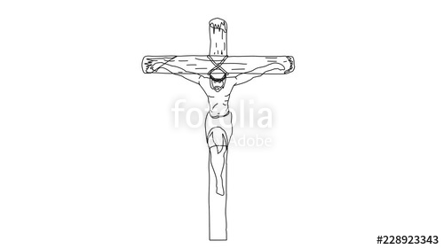 500x281 animated sketch vector drawing doodle christianity jesus - Jesus Crucifixion Drawing