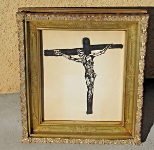 300x293 mid century jesus crucifixion modernist ink drawing - Jesus Crucifixion Drawing