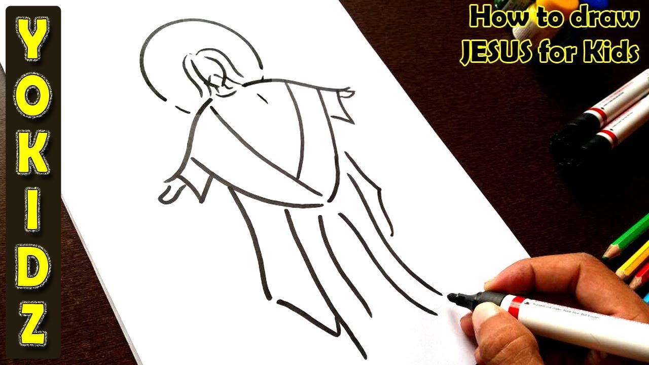 1280x720 How To Draw Jesus For Kids - Jesus Drawing Cartoon