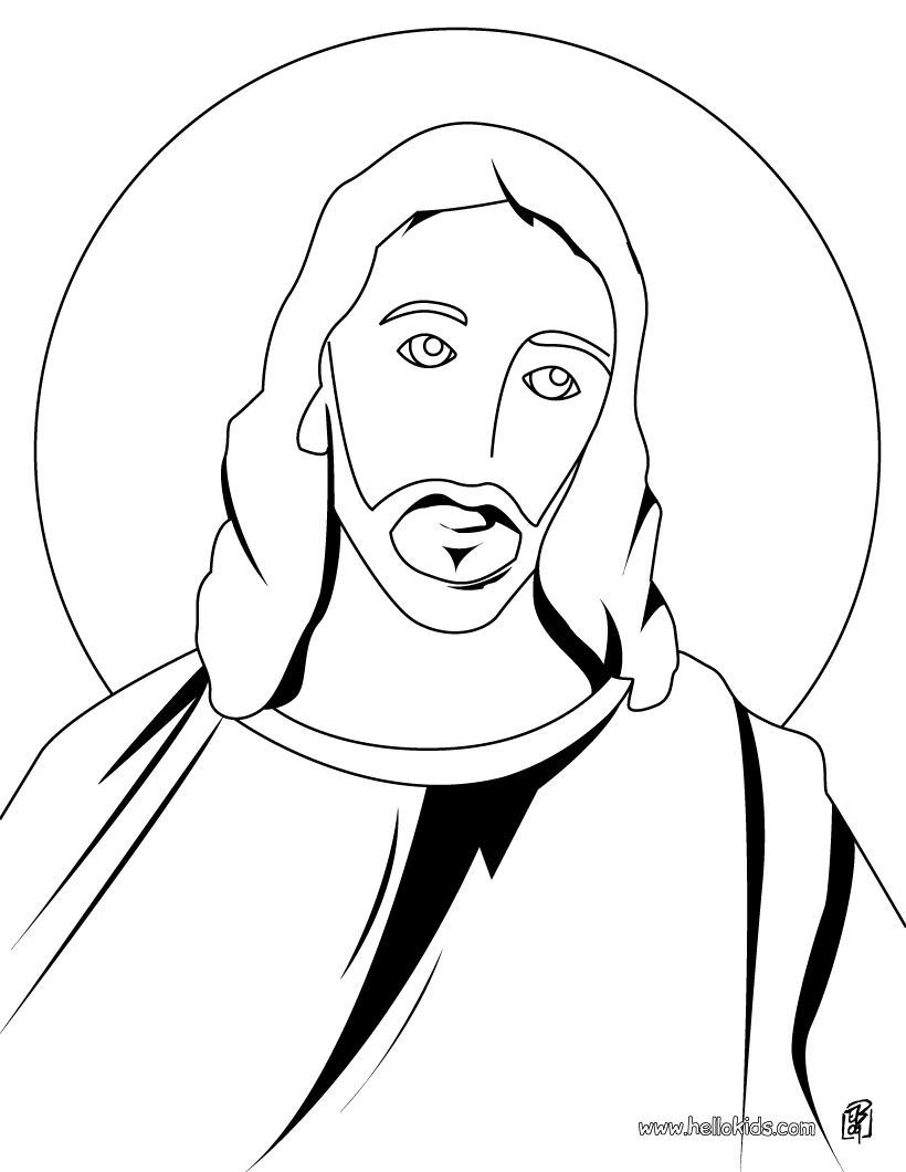 820x1060 Coloring Cartoon Easter Face Holy Face Of Jesus Christ Coloring - Jesus Drawing Cartoon
