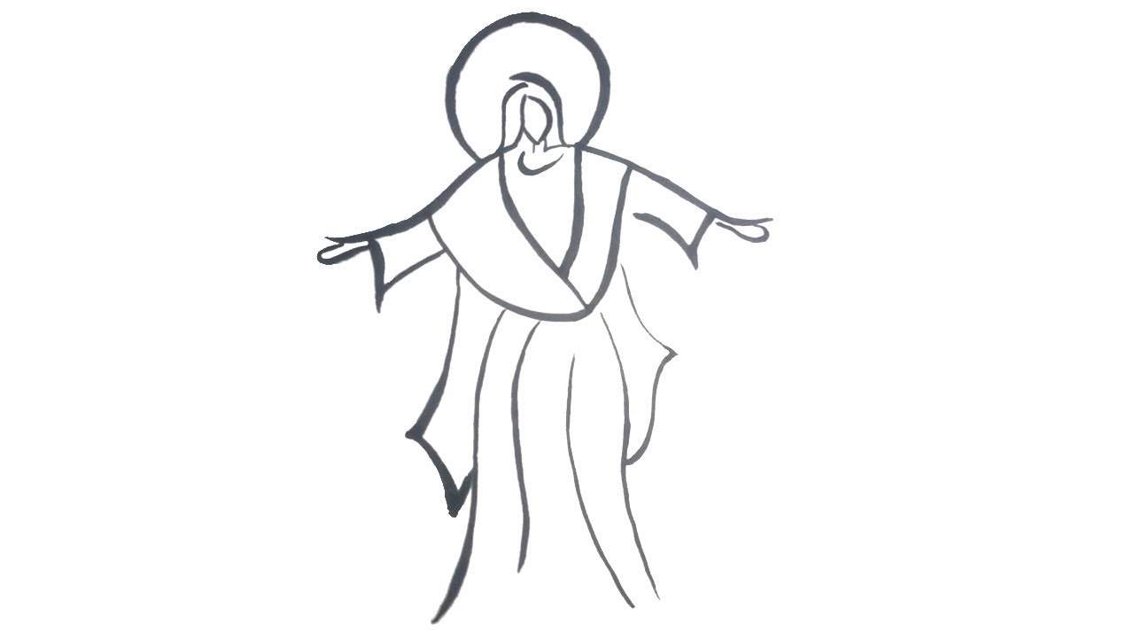 1280x720 How To Draw Jesus Step - Jesus Drawing Cartoon