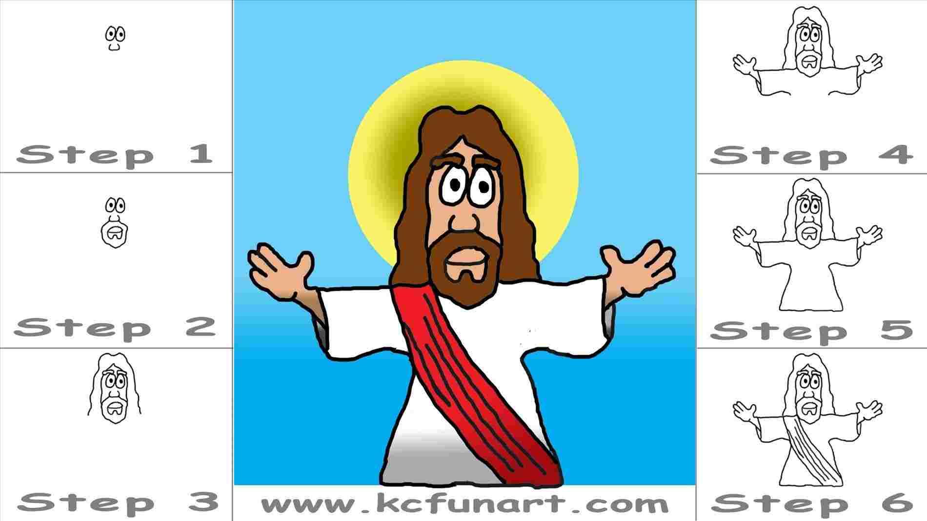 1900x1068 Draw Jesus Step - Jesus Drawing Cartoon