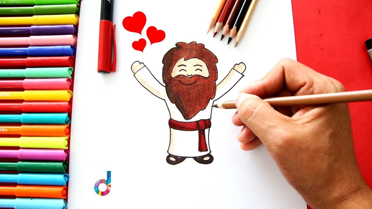 1280x720 How To Draw Jesus Adult - Jesus Drawing Easy